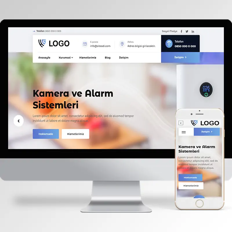 Kamera Ve Alarm Sistemleri Hazır Web Sitesi Yazılımı 4