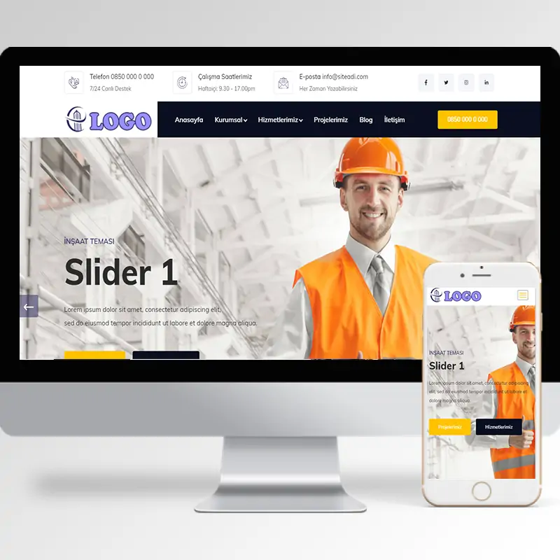 İnşaat Şirketi Hazır Web Sitesi Yazılımı 4