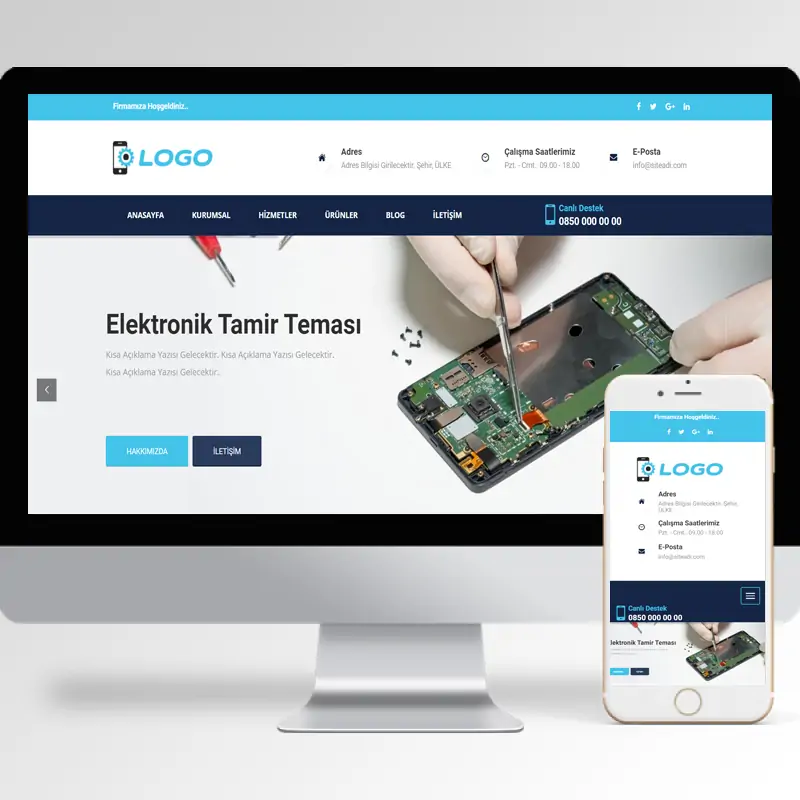 Elektronik Tamir Hazır Web Sitesi Yazılımı 7