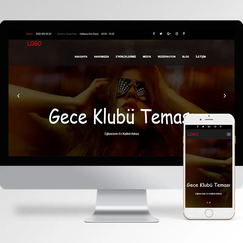 Gece Kulübü Hazır Web Sitesi Yazılımı 6