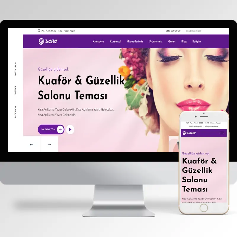 Kuaför & Güzellik Merkezi Hazır Web Sitesi Yazılımı 6