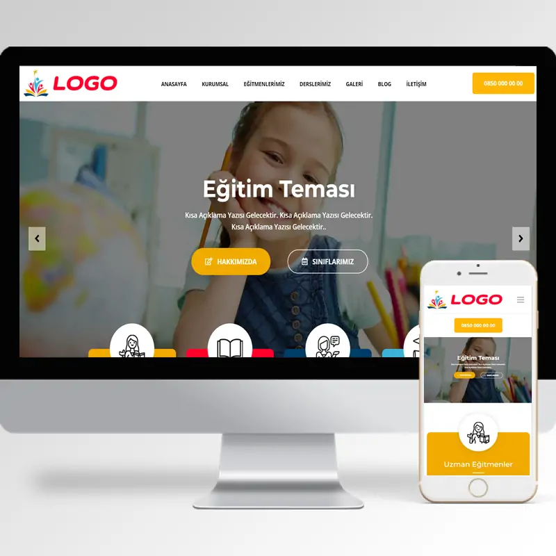 Eğitim Okul Hazır Web Sitesi Yazılımı 4