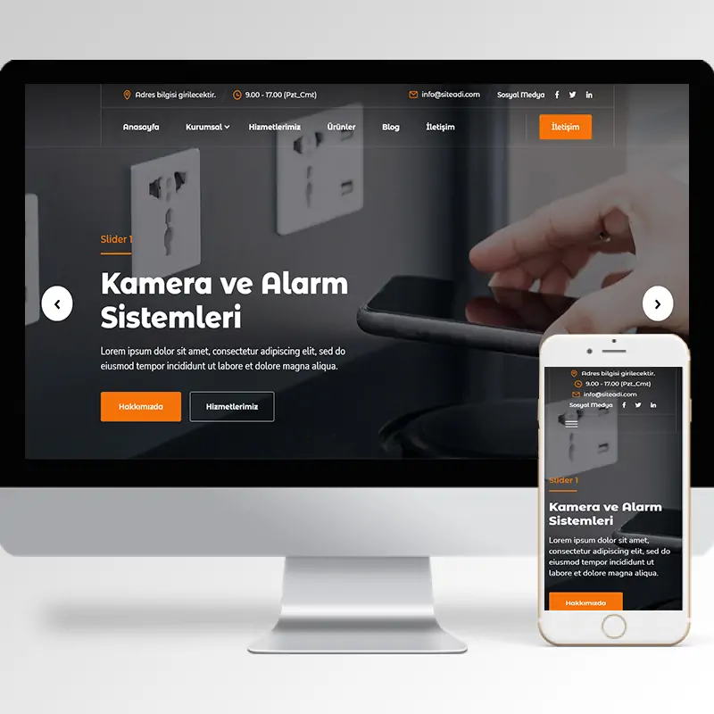 Kamera Ve Alarm Sistemleri Hazır Web Sitesi Yazılımı 6